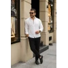 Erkek Rahat Kalıp Pamuklu Müslin Kumaş Gömlek