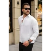 Erkek Rahat Kalıp Pamuklu Müslin Kumaş Gömlek