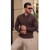 Erkek Saç Örgü Desen Uzun Kollu Triko