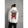 Erkek School Boy Baskılı Kapüşonlu Sweat - Beyaz