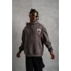 Erkek School Boy Baskılı Kapüşonlu Sweat - Gri