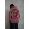 Erkek School Boy Baskılı Kapüşonlu Sweat - Gül Kurusu