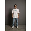 Erkek Sırt Baskılı T-shirt - Beyaz