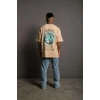 Erkek Sırt Baskılı t-shirt - Bej