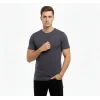 Erkek T-shirt Bisiklet Yaka Slim Fit Dar Kesim Likralı Tişört Günlük Basic Body - Füme