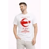 Erkek Türkiye Ay Yıldız Baskılı Taraftar Forma T-shirt - Beyaz