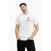 Erkek Türkiye Ay Yıldız Baskılı Taraftar Forma T-shirt - Beyaz