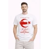Erkek Türkiye Ay Yıldız Baskılı Taraftar Forma T-shirt - Beyaz