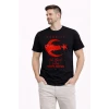 Erkek Türkiye Ay Yıldız Baskılı Taraftar Forma T-shirt - Siyah
