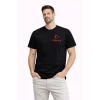 Erkek Türkiye Ay Yıldız Baskılı Taraftar Forma T-shirt - Siyah