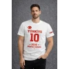 Erkek Türkiye Baskılı Tişört 2026 Dünya Kupası Taraftar Forma T-shirt - Beyaz