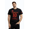 Erkek Türkiye Baskılı Tişört 2026 Dünya Kupası Taraftar Forma T-shirt - Siyah