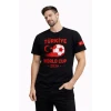 Erkek Türkiye World Cup 2026 Baskılı Tişört Futbol Temalı Forma T-shirt - Siyah