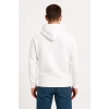 Erkek Üç İplik Kapüşonlu Kanguru Cepli Sweatshirt Hoodie - Beyaz