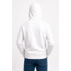 Erkek Üç İplik Kapüşonlu Kanguru Cepli Sweatshirt Hoodie - Beyaz