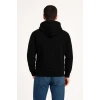 Erkek Üç İplik Kapüşonlu Kanguru Cepli Sweatshirt Hoodie - Siyah