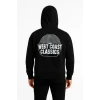 Erkek Üç İplik Kapüşonlu Ön Ve Arka Baskılı Sweatshirt Hoodie - Siyah