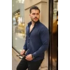 Erkek Uzun Kollu Beyaz Düğmeli Pera Keten Gömlek