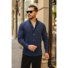 Erkek Uzun Kollu Beyaz Düğmeli Pera Keten Gömlek