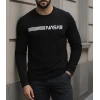 Erkek Uzun Kollu Bisiklet Yaka Viskon Sweat