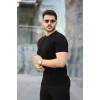 Erkek Viskon Kumaş Bisiklet Yaka Basic Tişört