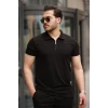 Erkek Yakalı Fermuarlı T-shirt Şort İkili Takım
