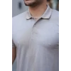Erkek Yakalı Kagi Kumaş Kısa Kollu T-shirt