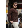Erkek Yarım Balıkçı Yaka Kabartma Desenli Triko