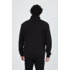 Erkek Yarım Fermuarlı Baskılı Sweat - Siyah