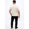 Erkek Yazlık Triko Tişört Kısa Kol Polo Yaka Düğmeli T-shirt - Krem
