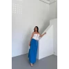 Etek Şanel Boy Soft Kumaş - Saks