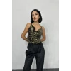 Gold Askılı Degaje Bluz