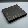 Gold Desen Siyah Deri Defter Kalem Set
