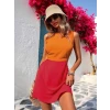Kadın Askılı Bisiklet Yaka Yandan Açık Mini Aerobin Elbise