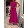 Kadın Askılı Bisiklet Yakalı Aerobin Kısa Bluz ve Geniş Kesim Pantolon İkili Takım