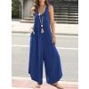 Kadın Askılı Yuvarlak Yaka Cepli Salaş Uzun Viskon Tulum