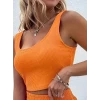 Kadın Askılı Yuvarlak Yakalı Burgu Krop Ve Bluz Short Ikili Takım