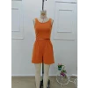 Kadın Askılı Yuvarlak Yakalı Burgu Krop Ve Bluz Short Ikili Takım