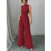 Kadın Balıkçı Yaka Kolsuz İncili Beli Kuşaklı Uzun Janjan Tulum