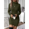Kadın Balıkçı Yaka Mini Triko Elbise
