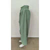 Kadın Beli Lastikli Bağcıklı Önü Asimetrik Detaylı Aerobin Pantolon