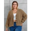 Kadın Beş Düğme Büyük Beden Triko Hırka