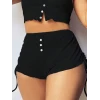 Kadın İp Askılı Crop Bluz Ve Yanlardan Büzgülü İkili Kaşkorse