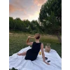 Kadın Keten Kumaş Kolsuz Mini Boy Elbise