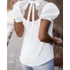 Kadın Kısa Karpuz Kollu Sırt Dantel Detay Jessica Bluz