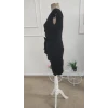 Kadın Kısa Kollu Belden Kuşaklı Büzgülü Kısa İthal Krep Elbise
