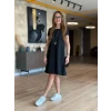 Kadın Kısa Kollu Bisiklet Yaka Cepli Viskon Iki Iplik Elbise