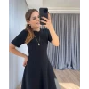 Kadın Kısa Kollu Bisiklet Yaka Maksi Boy İthal Krep Elbise