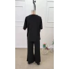 Kadın Kısa Kollu Bisiklet Yaka Viskon Iki Iplik Bluz Ve Pantolon İkili Takım