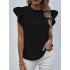 Kadın Kısa Kollu Fırfır Yakalı Bürümcük Bluz